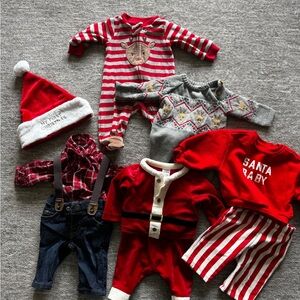Carter's Red and Gray Holiday Baby Outfit Bundle